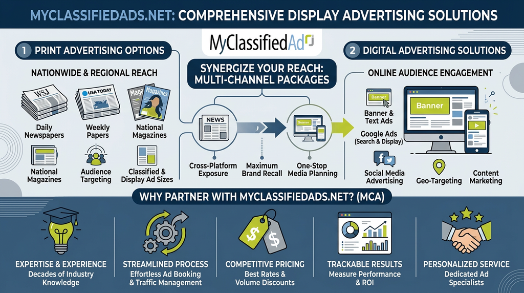 info graphic about buying display advertising in print and digital