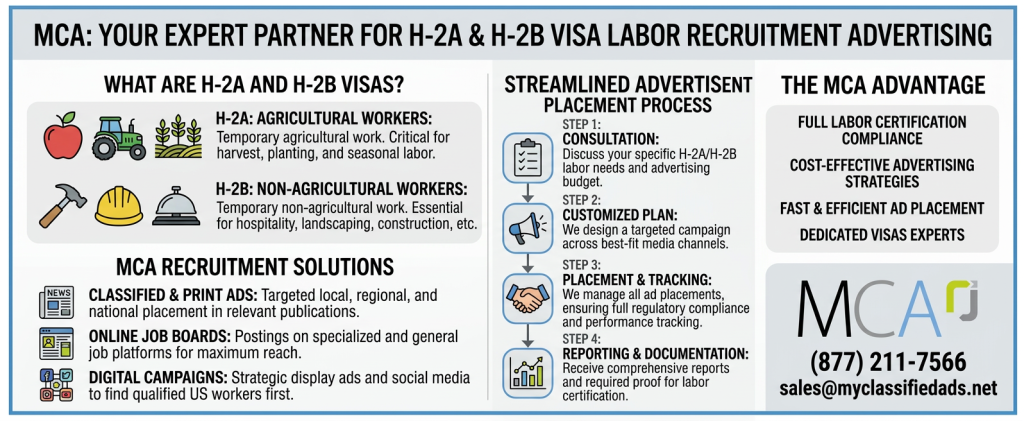 info graphic on how to Place H-2a-and-H-2b-Via Advertisements 