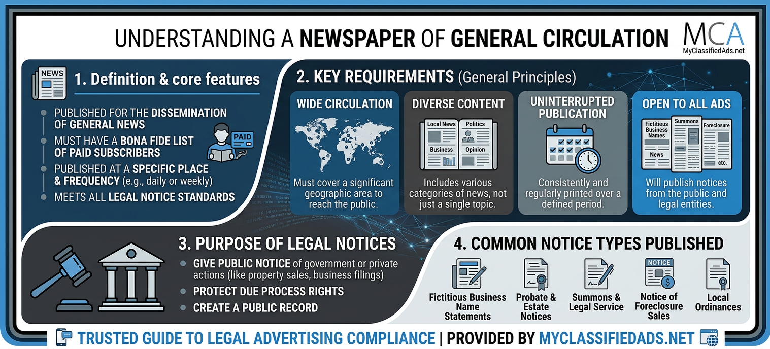 information on what is a newspaper of general circulation