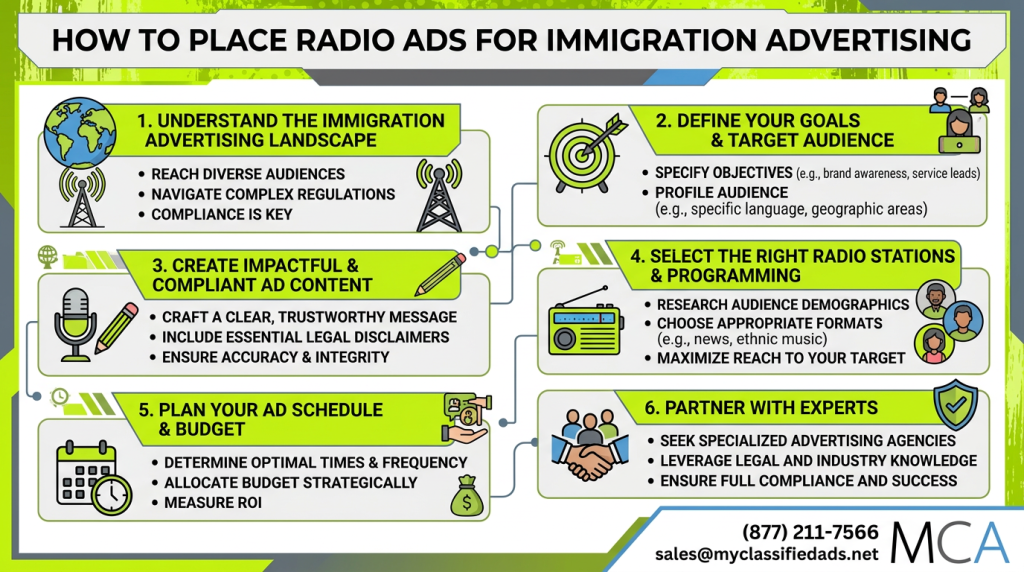 how to place radio ads for immigration advertising