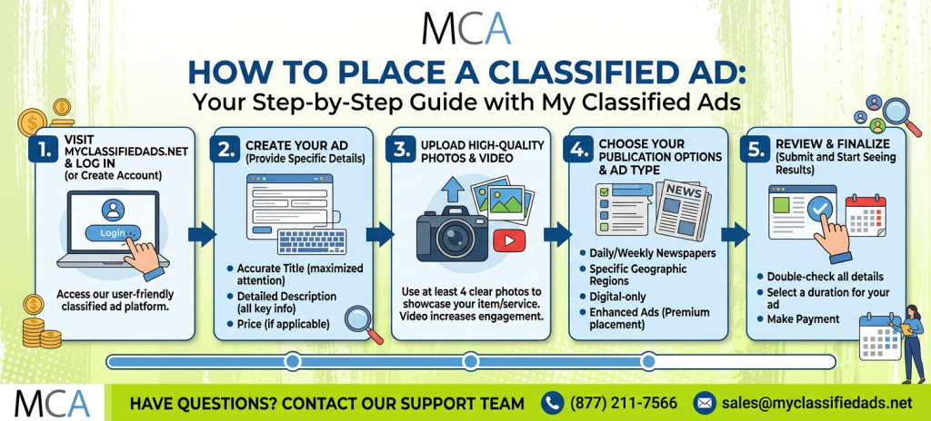 how to place a classified ad online or in newspapers