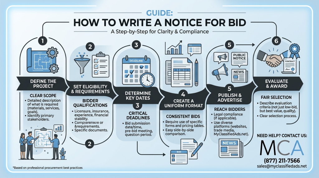 how to write a notice for big infographic
