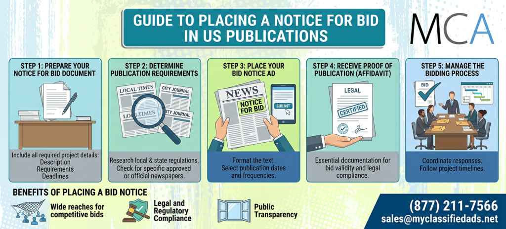 place a notice for bid 