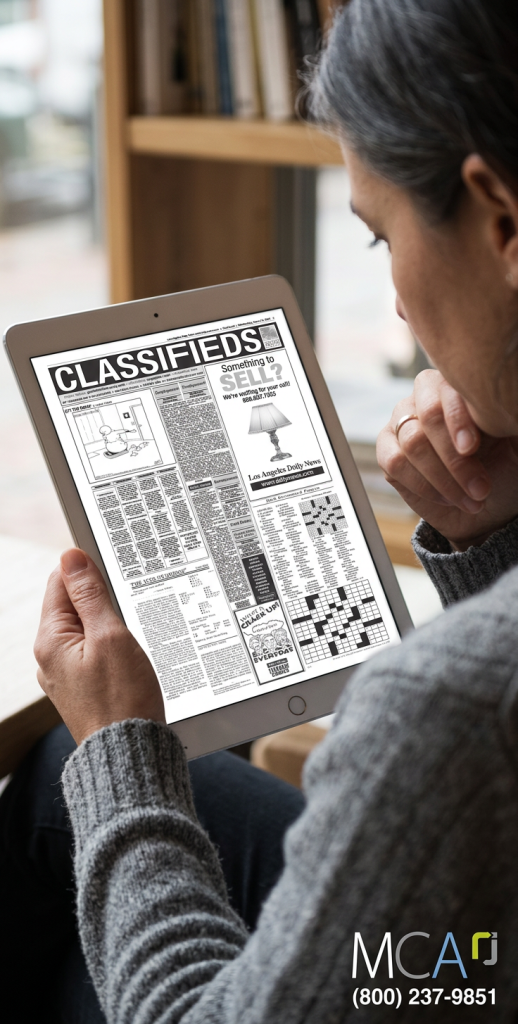 place nationwide advertising to reach your target audience person looking at advertising on a ipad
