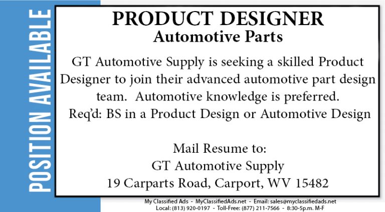 Sample Ad text for a labor certification advertiseing job requirements