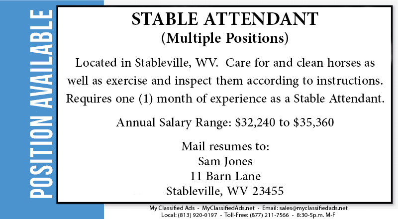 Sample Non Professional Job to Identify a permanent, full-time job opportunity eligible to be filled by a foreign worker under 20 CFR 656.17